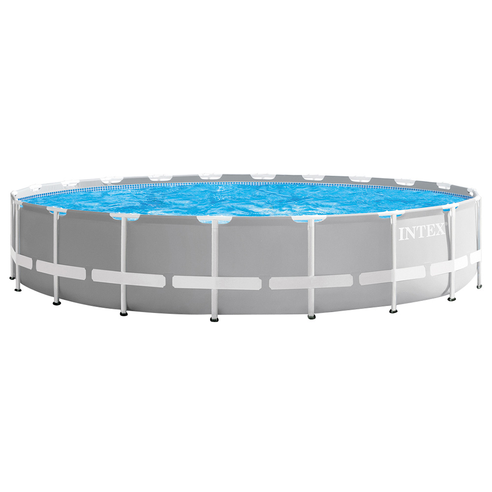 Order Intex - Prism Frame Round Above Ground Pool - Grey Now! | Jomla.ae