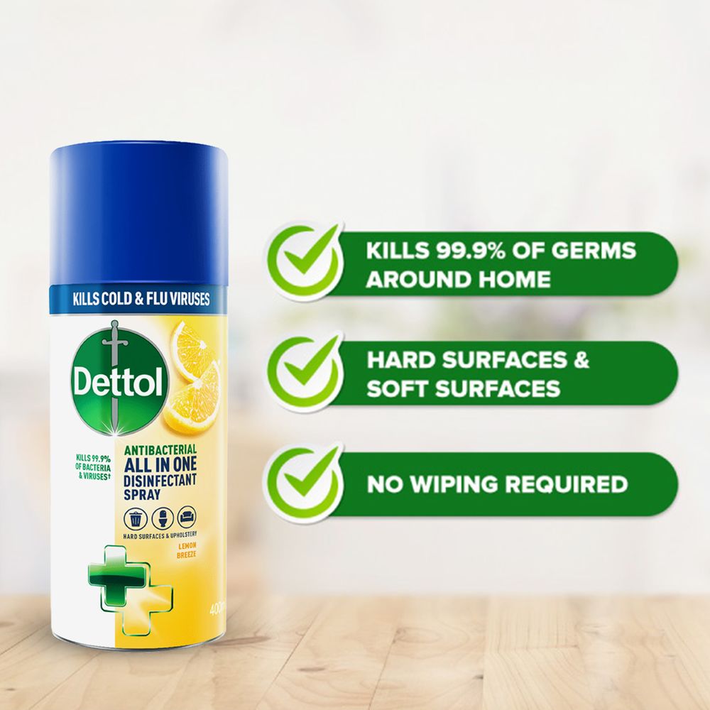 اطلب بخاخ ديتول بالليمون 400 مل ديتول Dettol Disinfectant Spray Lemon