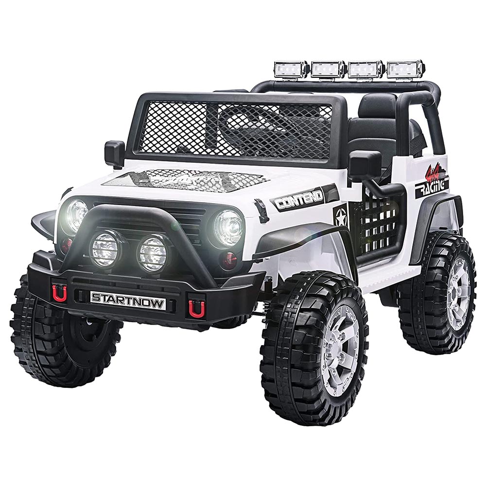 Order Megastar 12V Electric Toy Jeep White Now! Jomla.ae