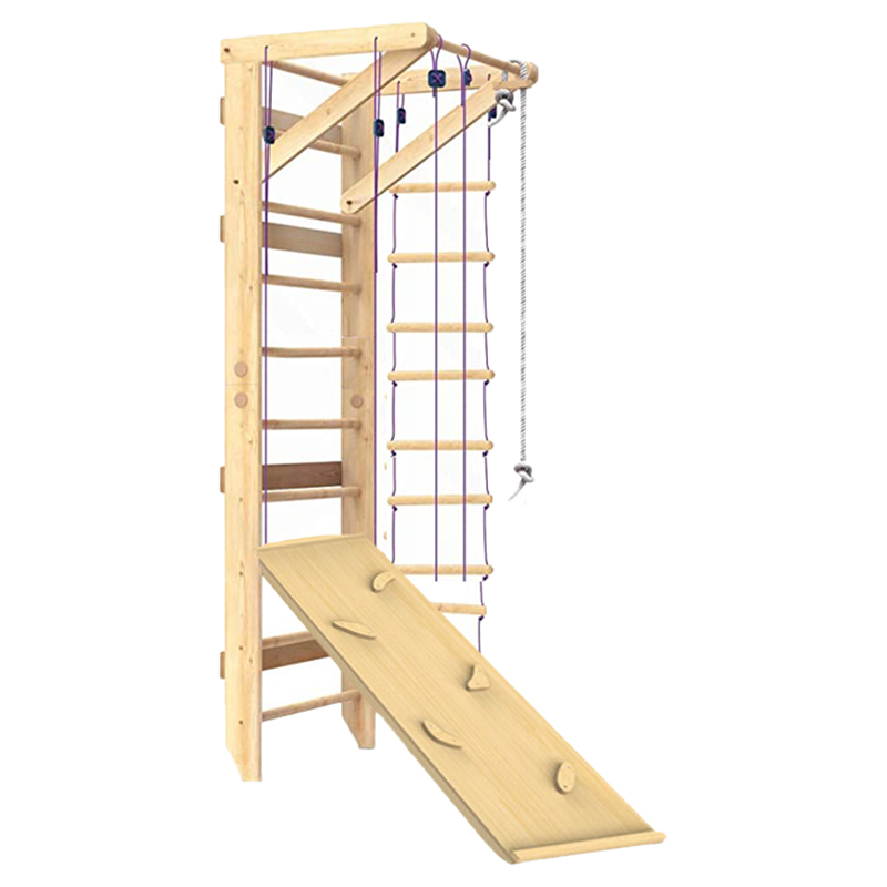 Megastar Indoor Wooden Gymnastica Swedish Wall Bar Frame with Rock