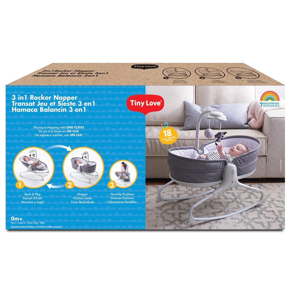Tiny Love 3-in-1 Rocker Rocking Chair, Redesign Grey