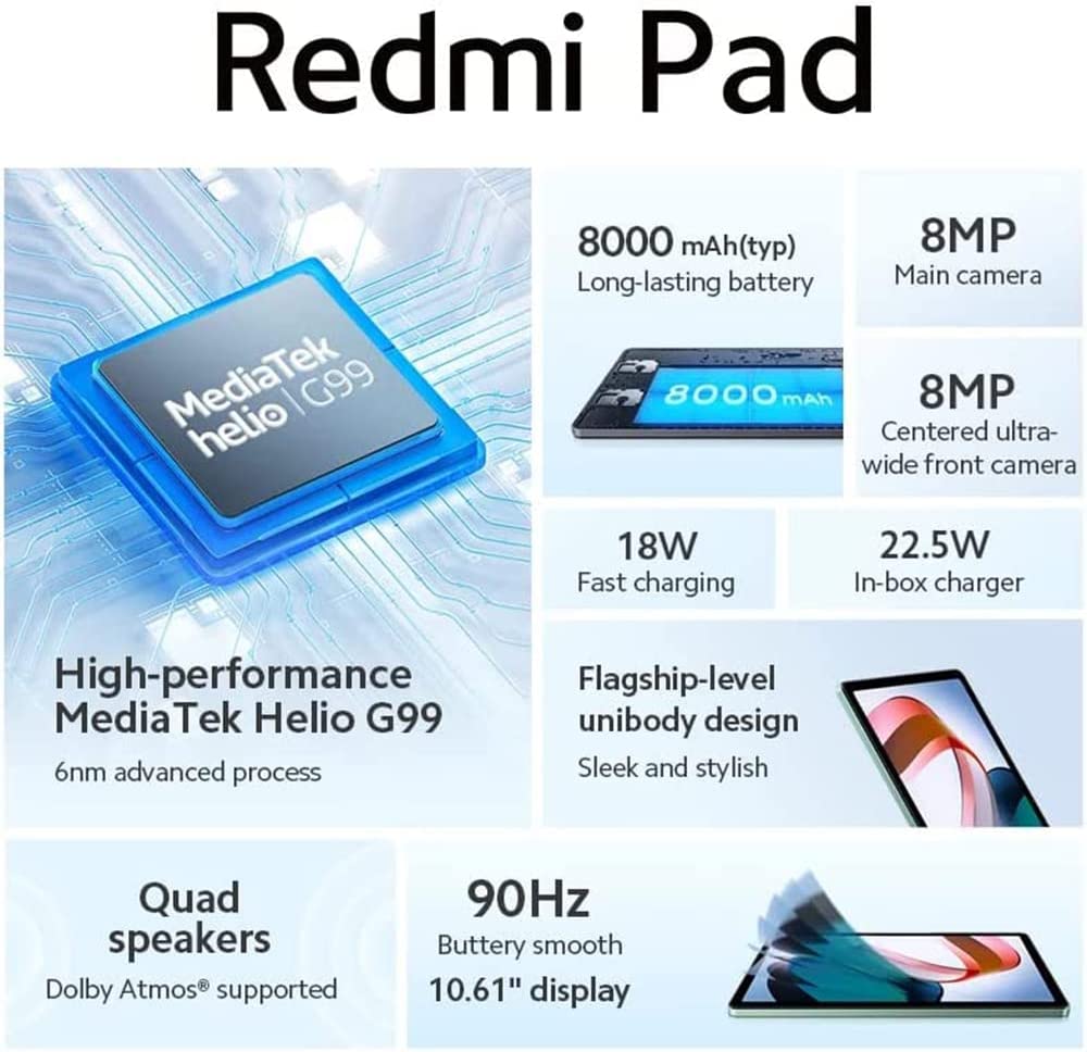 Redmi pad глобальная версия. Xiaomi Redmi Pad 10.61. Xiaomi Redmi Pad 10.6. Планшеты 90гц128гб. Процессор с частотой не менее 2 ГГЦ.