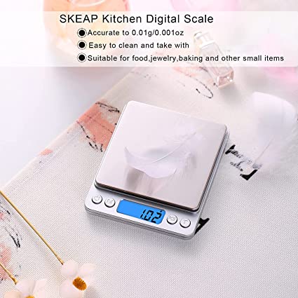 GDEALER Food Scale, 0.001oz/0.01g Precise Digital Kitchen Scale Gram Scales  Weight Food Coffee Scale Digital Scales for Cooking Baking Stainless Steel