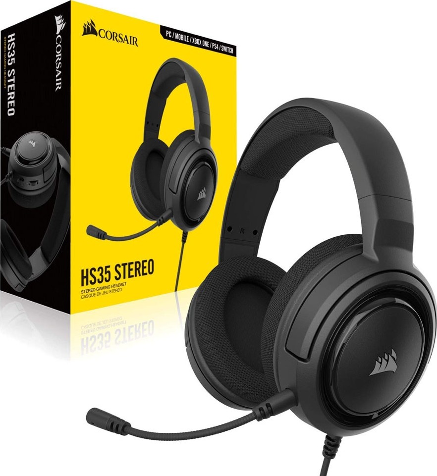 Corsair Hs35 Stereo Gaming Headset Memory Foam Earcups Headphones