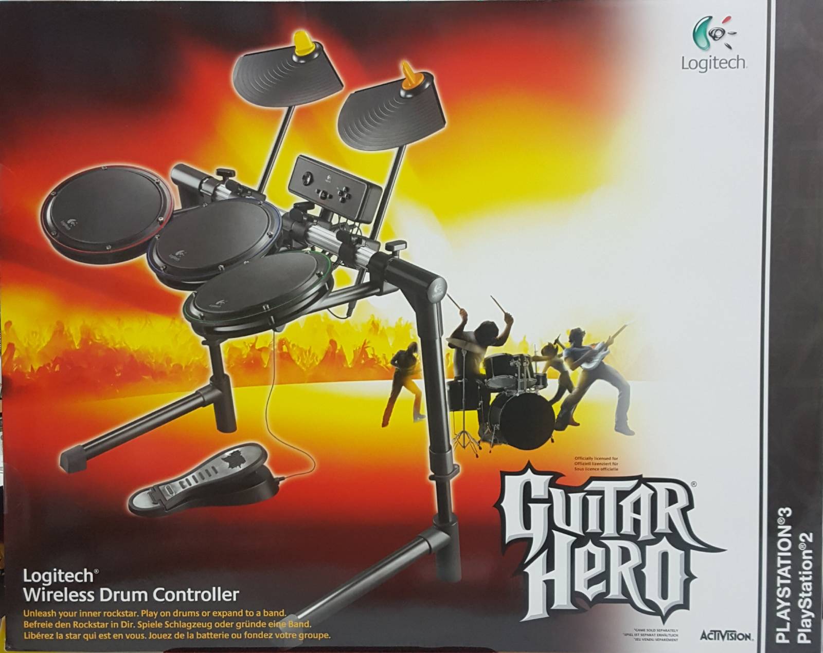 Logitech PS3/PS2 Guitar Hero Wireless Drum Controller, Adjustable Drum