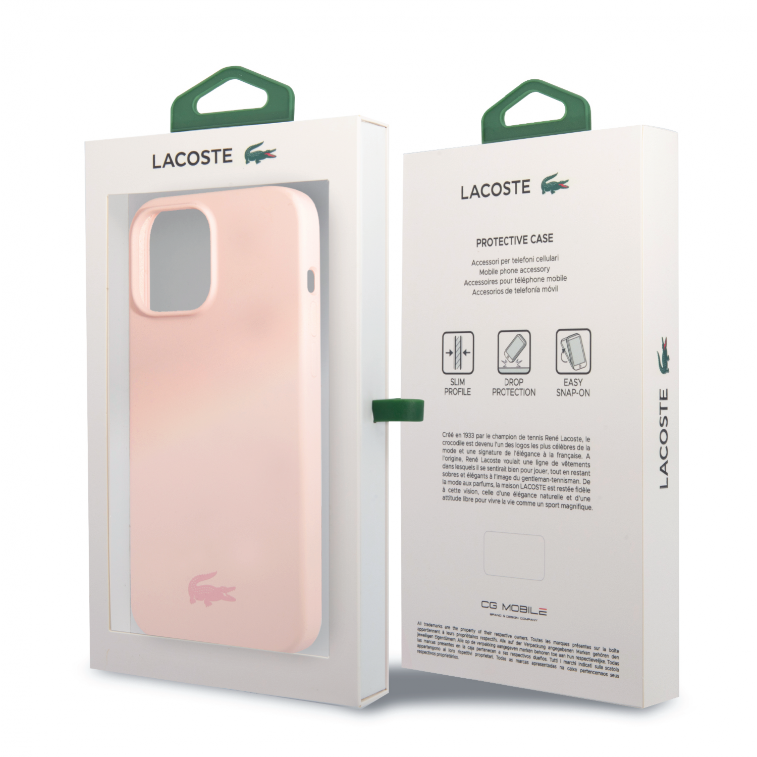 اطلب كفر حماية 14 برو سيليكون زهر لاكوست Lacoste HC Liquid Silicone & Microfiber Glossy Printing Case For iPhone 14 Pro Pink الأصلي | Jomla.ae