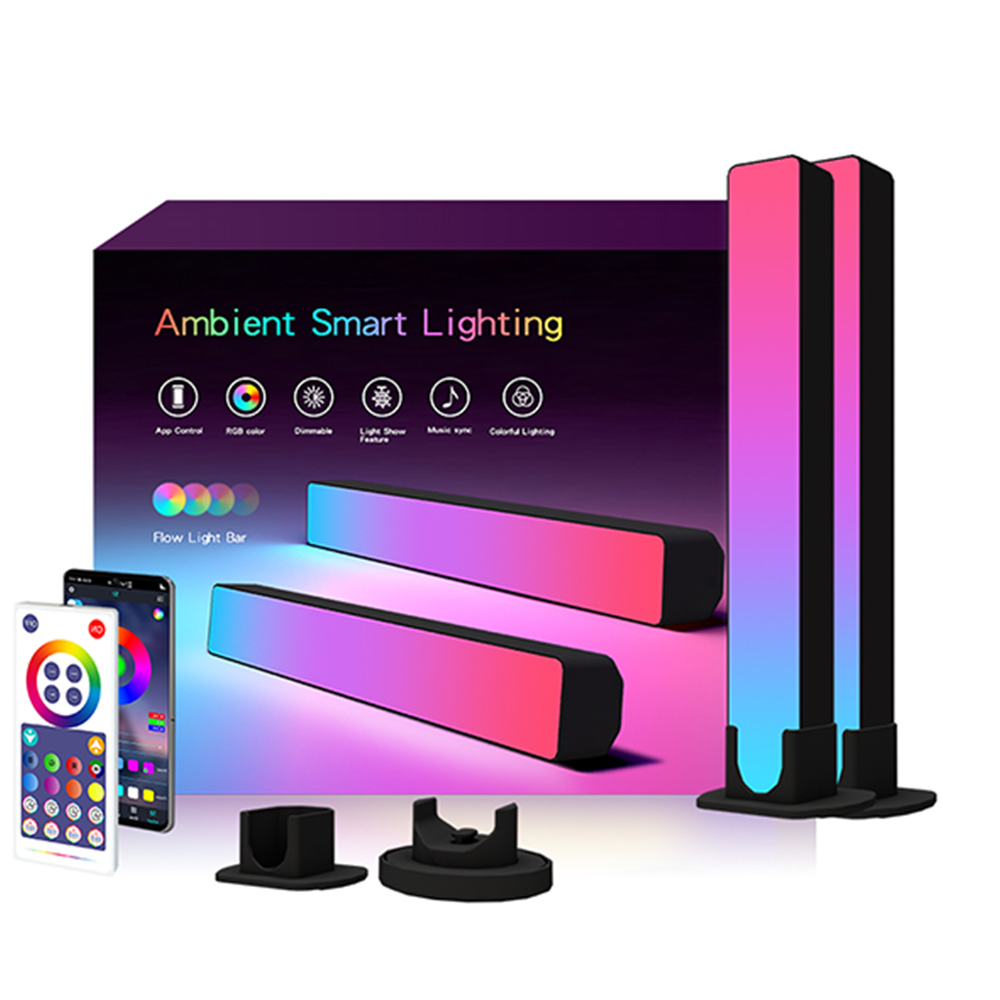 Smart LED Lampe 2 PCS, Lumière D'ambiance Synchronisation de la Musique, RGB  Barre Bluetooth contrôlées par APP pour TV, PC