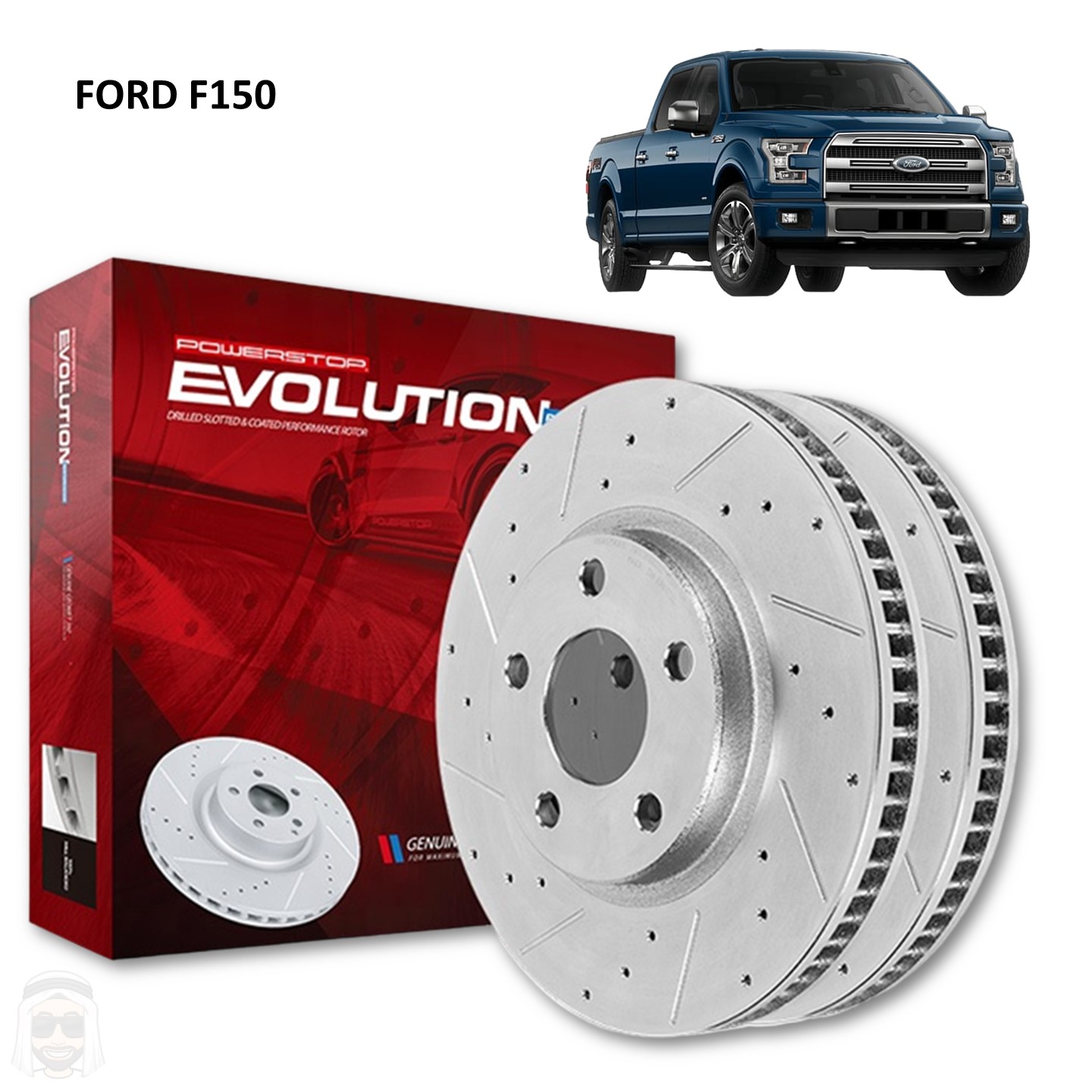 Order Ford F150 2015 to 2020 Drilled and Slotted Brake Disc Rotors by
