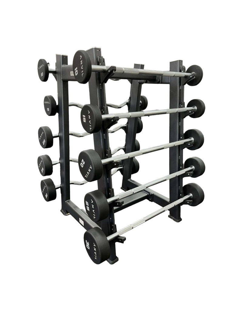 Anvil Fixed Straight & Curl Barbell With Rack | Jomla.ae