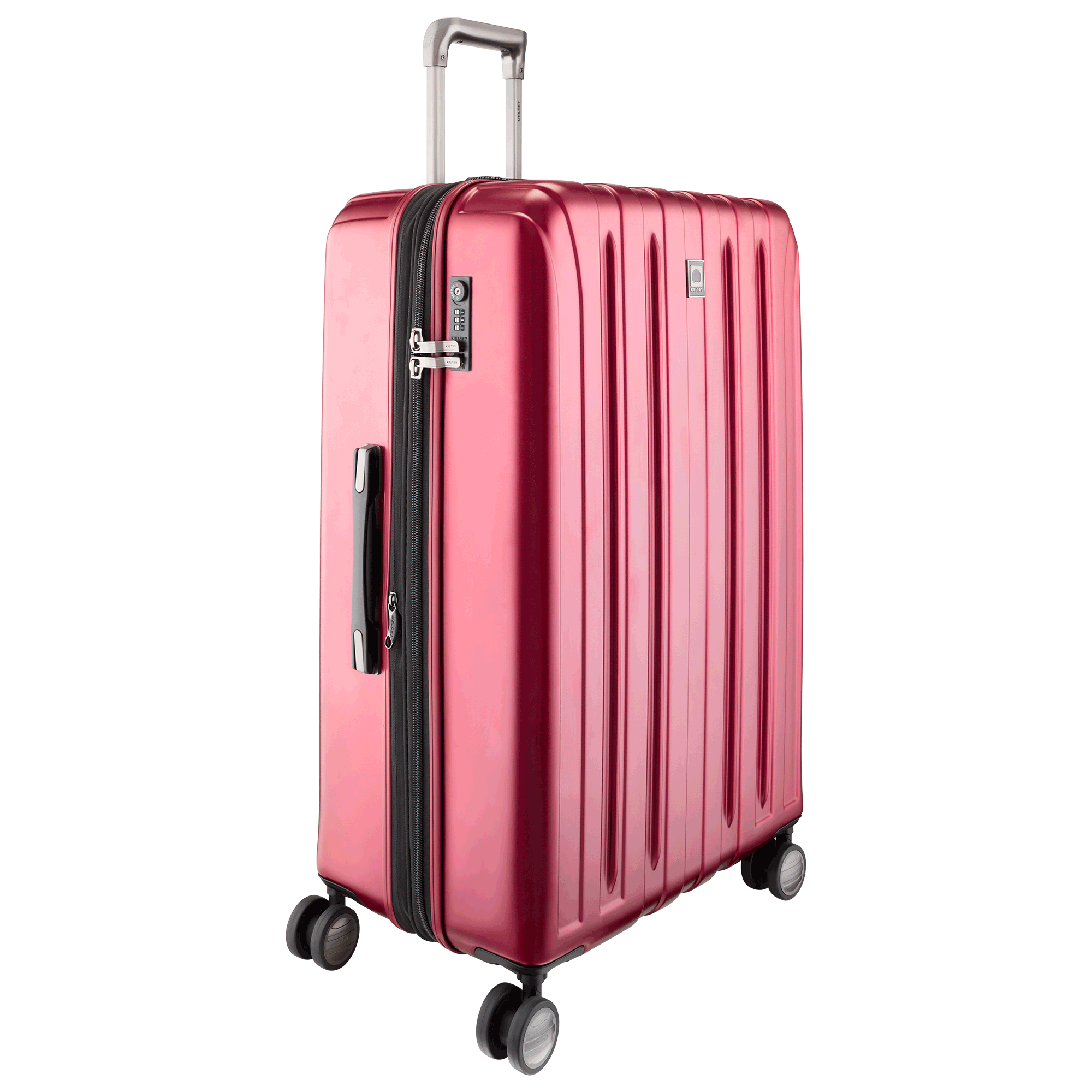 Delsey Vavin 82cm Hardcase 4 Double Wheel Check In Luggage Trolley Red 00207383004 Jomla.ae