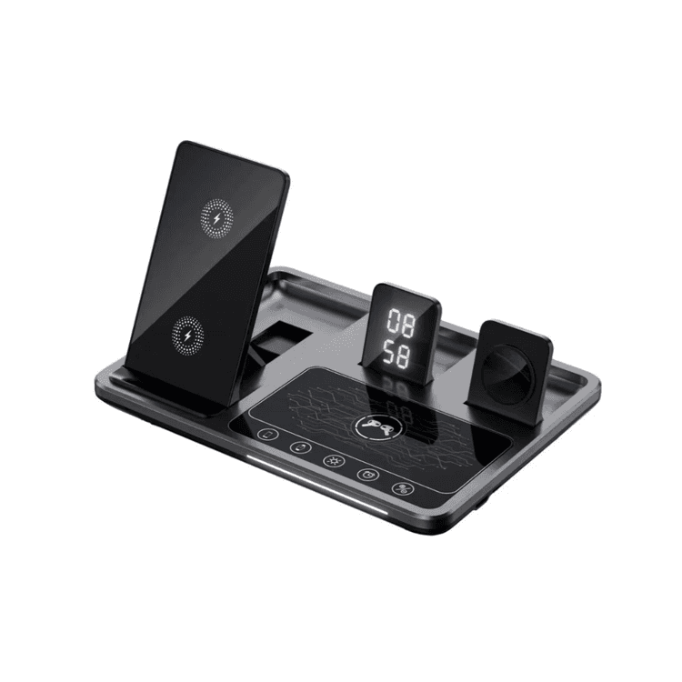 Green Lion 4 In 1 Wireless Charging Station 2 15w Black Jomlaae 8107