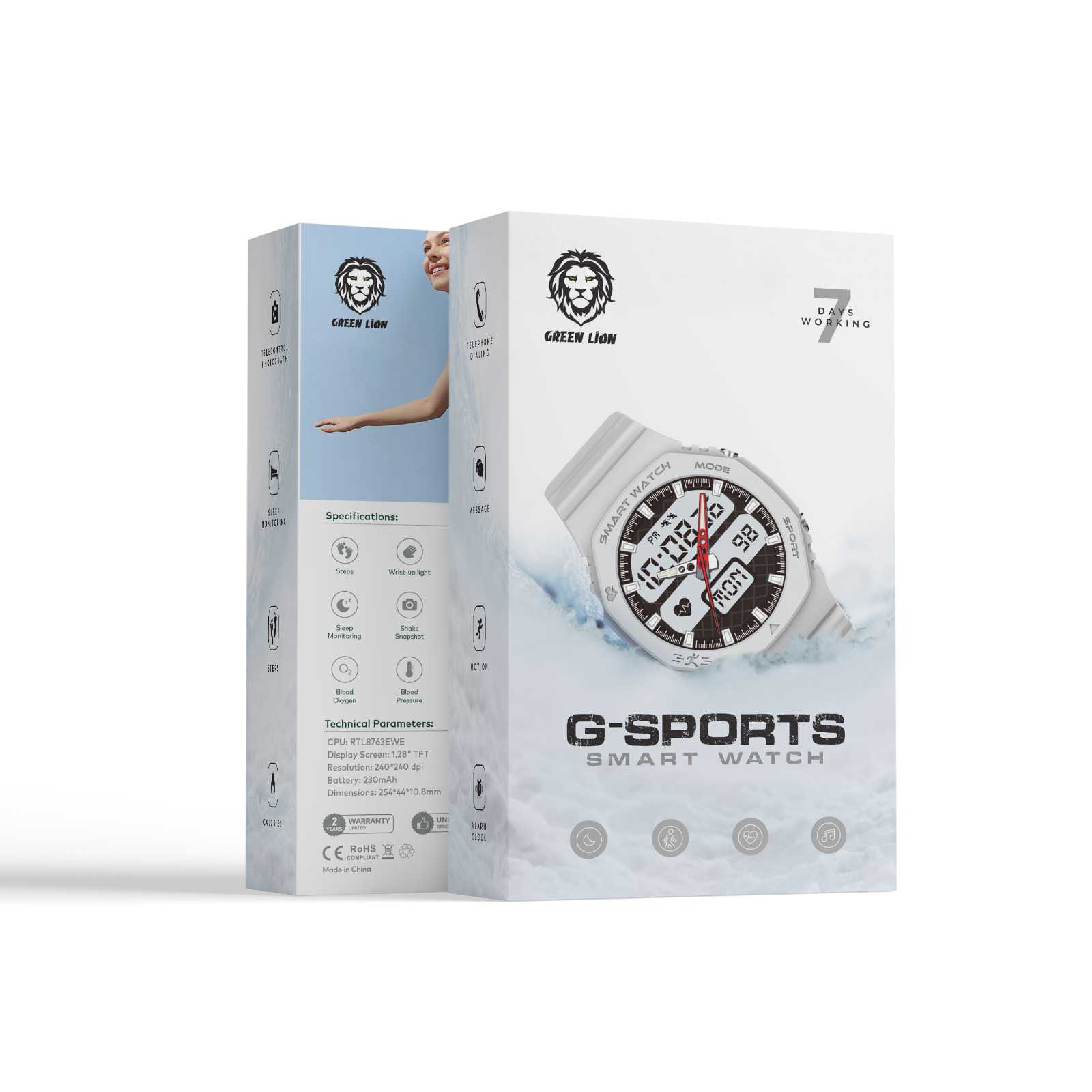 Green Lion GSports Smart Watch White Jomla.ae