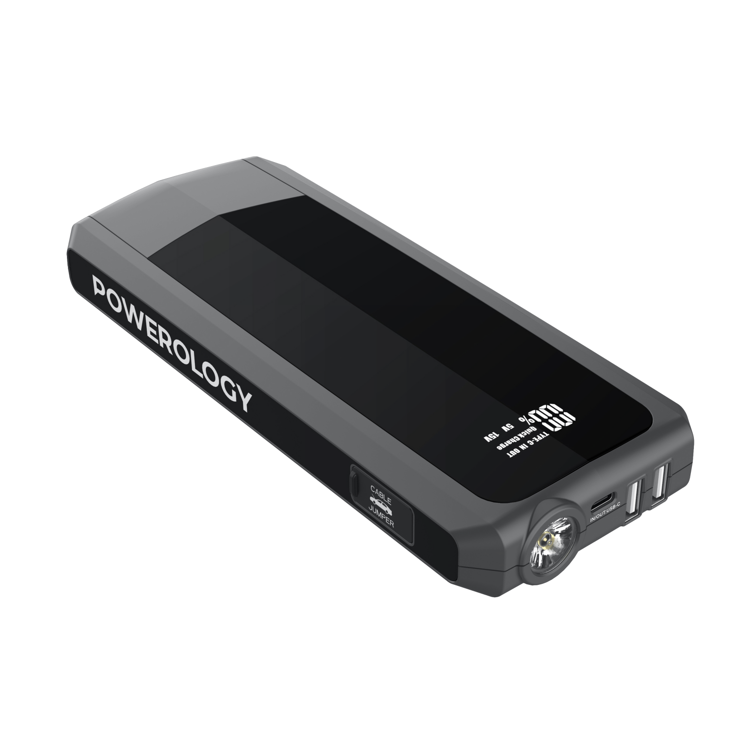 Powerology Emergency 12V Jump Starter with 16000 mAh Powerbank 18W PD ...