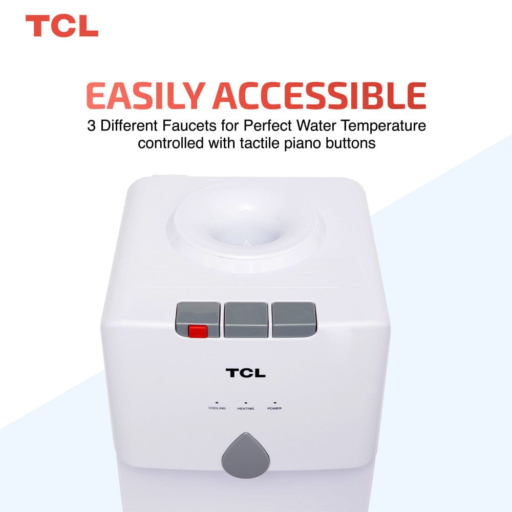 Order TCL TOP LOADING 3 TAPS WATER DISPENSER , WHITE TY-LWYR19W