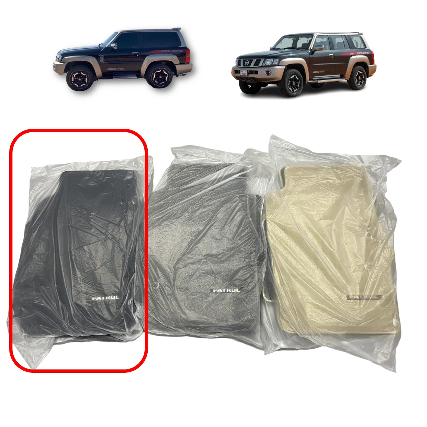 Black Floor Mats Nissan Patrol Y61 VTC GU (with PATROL Logo) Jomla.ae