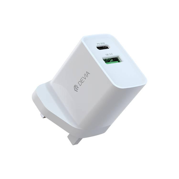 Devia Smart Series Pd Qc Quick Charger Uk W With Type C To Lightning Cable M Usb Jomla Ae