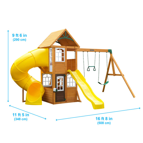 Kidkraft hazelwood hot sale wooden swing set