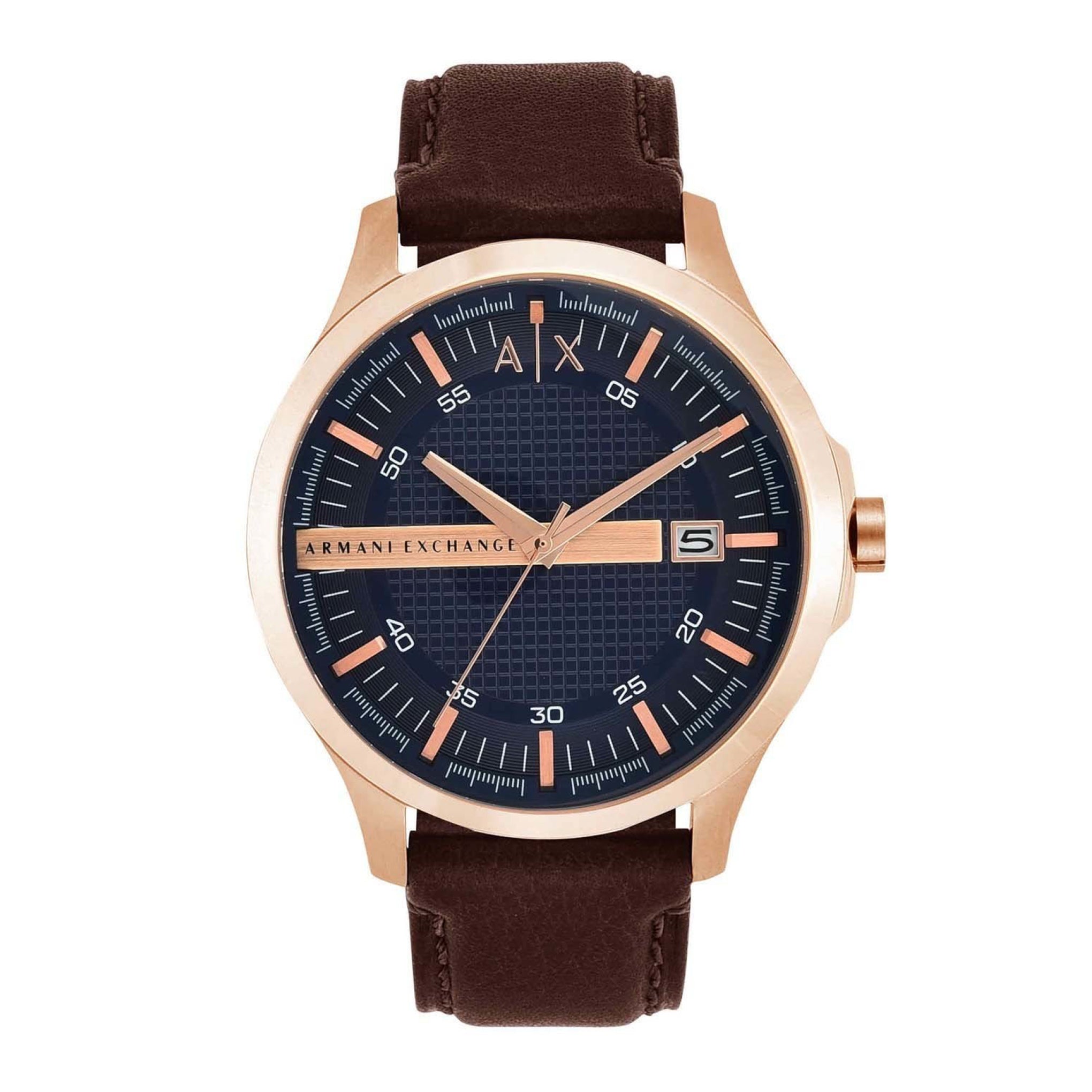 Order Armani Exchange Dress Brown Leather Band Quartz Watch Ax2172 Now ...