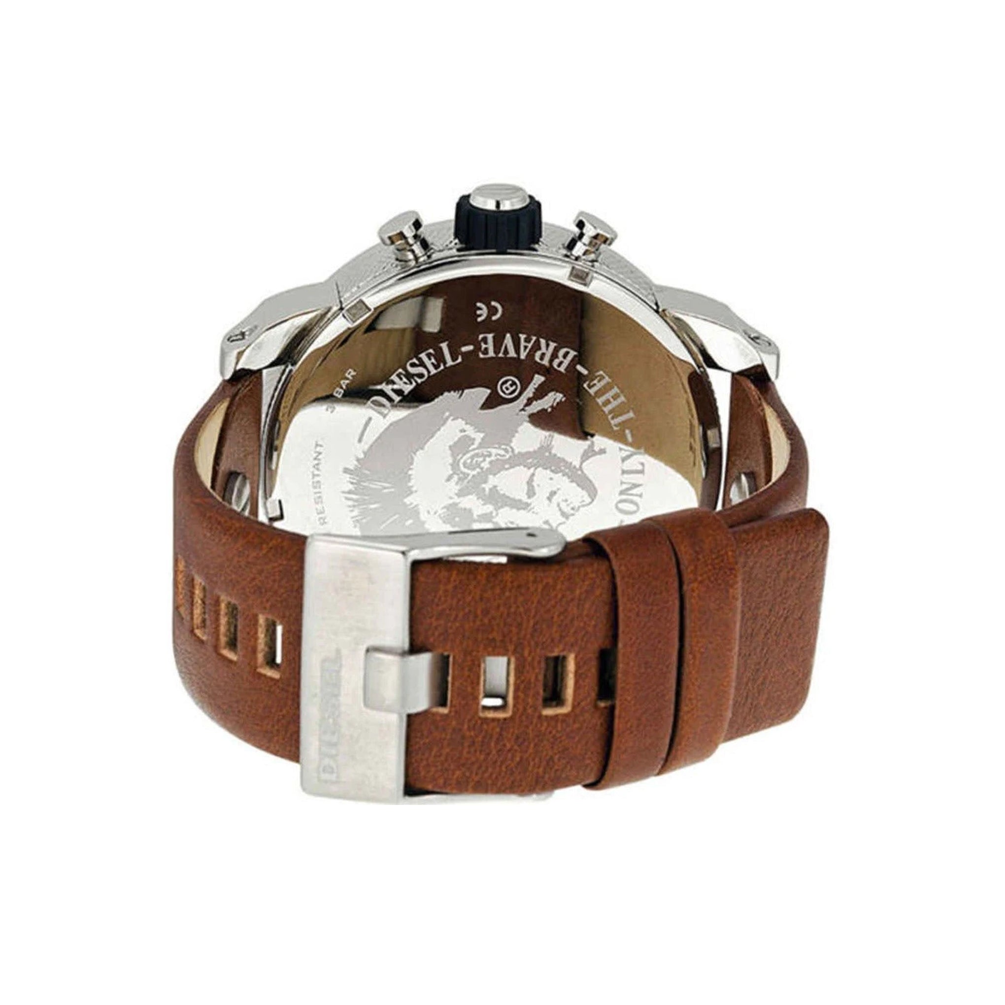 Order Diesel Little Daddy Chronograph Brown Leather Watch Men