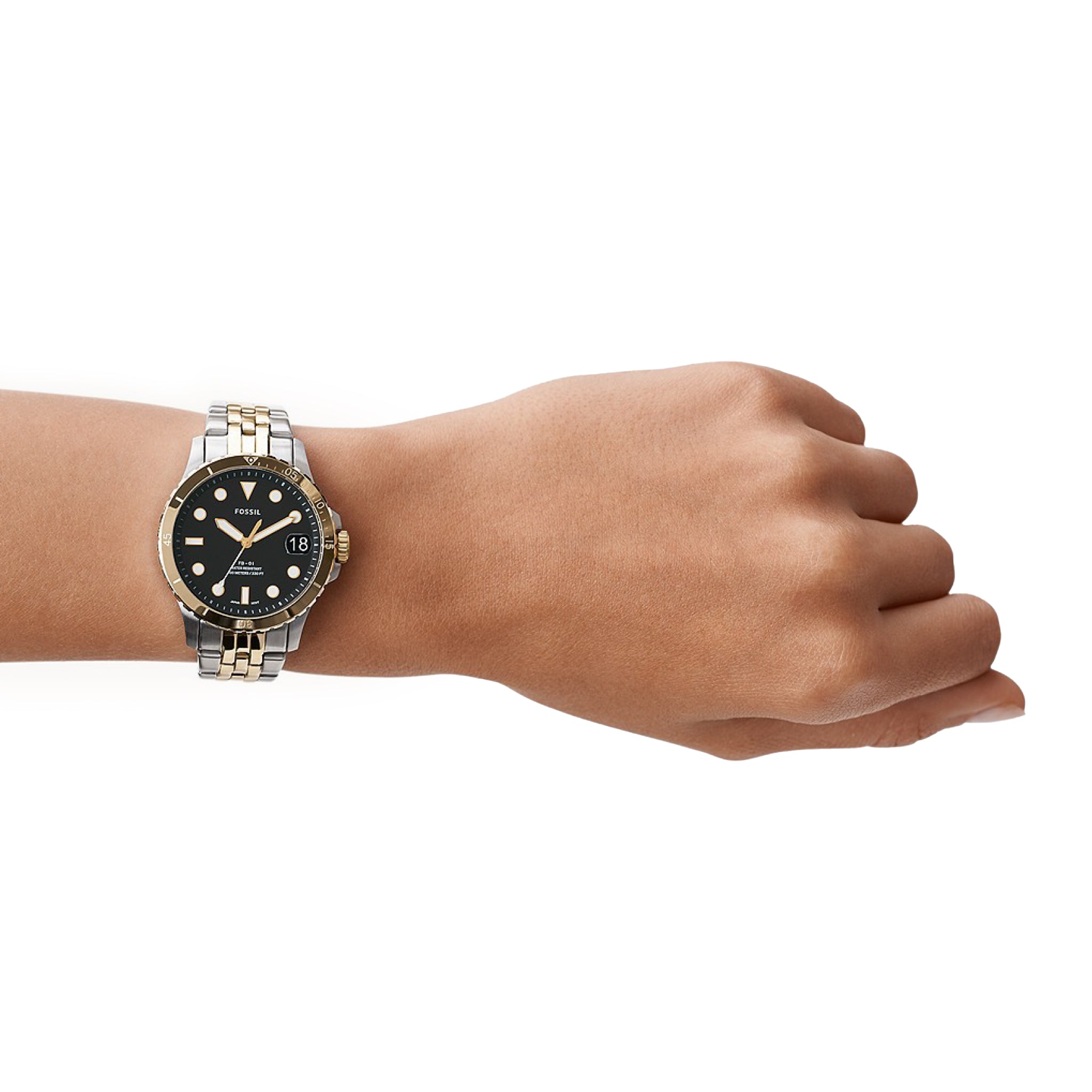 Order Fossil Es4745 Fb-01 Three-Hand Date Two-Tone Stainless Steel