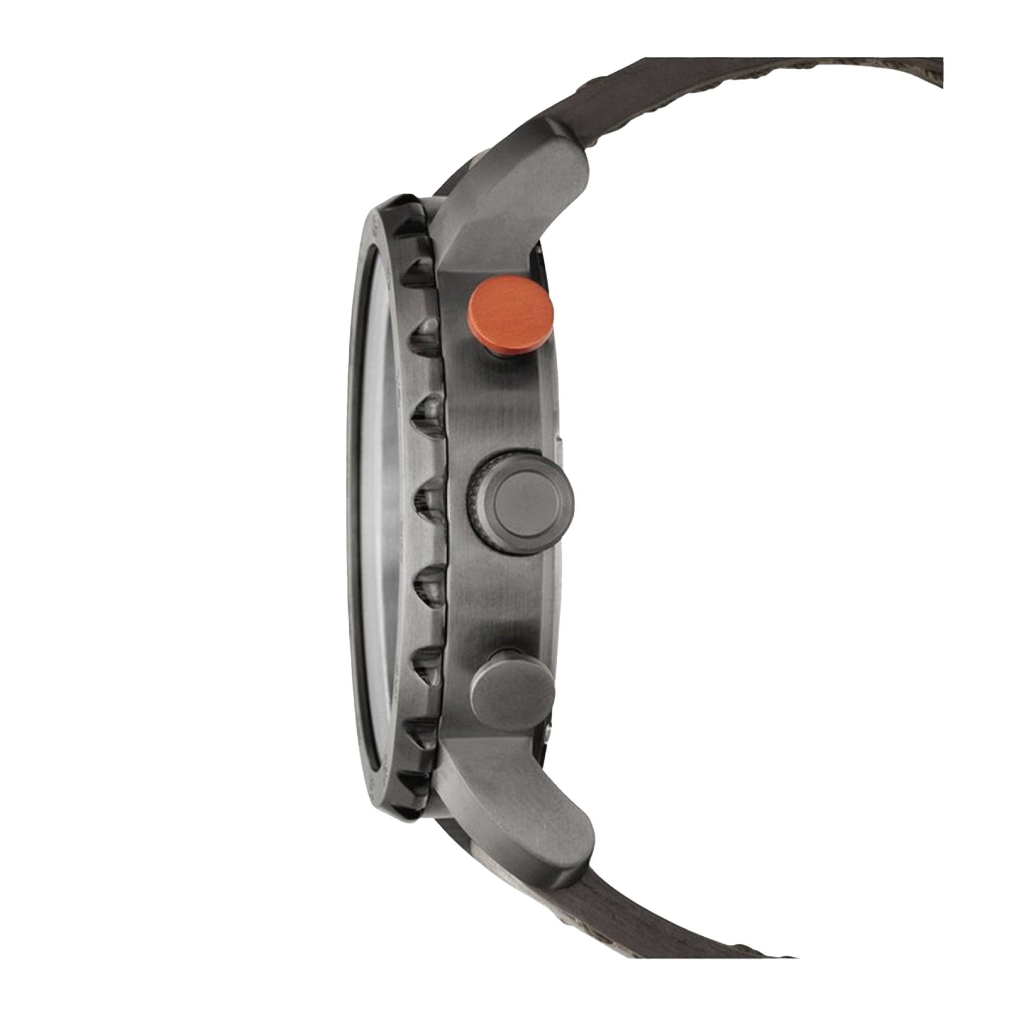 اطلب ساعة يد رجالية كرونوغراف جلد رمادي 50ملم فوسيل نايت Fossil