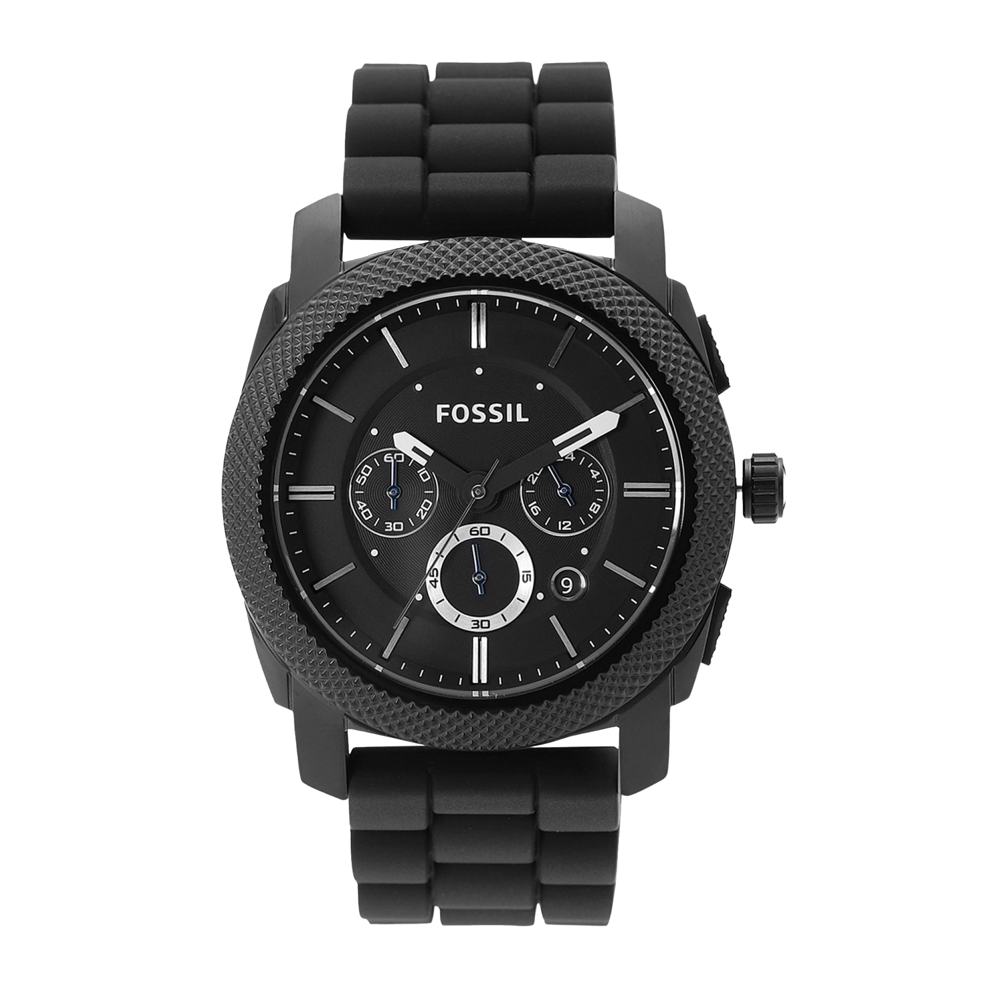 Fossil Men's Machine Chronograph Black Silicone Watch Fs4487 | Jomla.ae