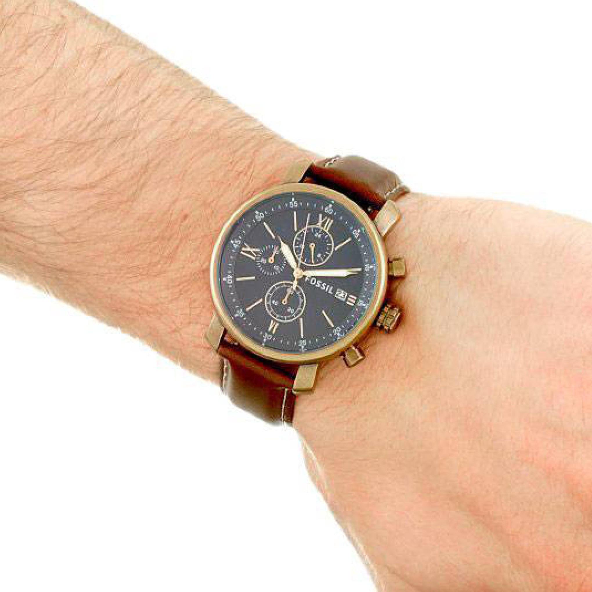 Chronograph Brown Leather Fossil Rhett Chronograph Black Leather