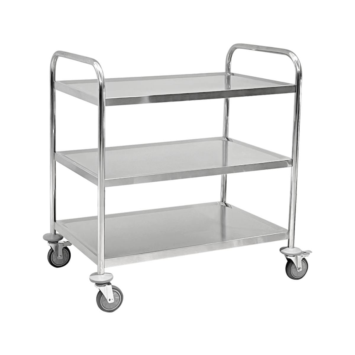 Jiwins 3-Tier Stainless Steel Serving Trolley Round Tube 150 kg Silver ...