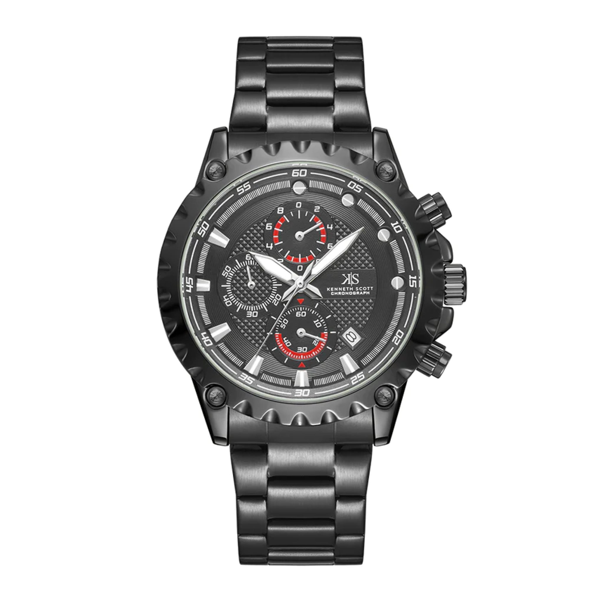 Order Kenneth Scott Men's Black Dial Chronograph Watch - K22102-Bbbb ...