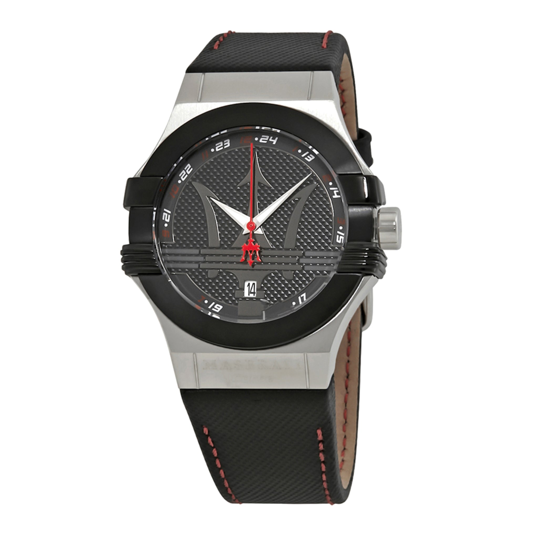 Maserati Potenza Silver Dial Red Leather Strap Watch For Women - R8851108501