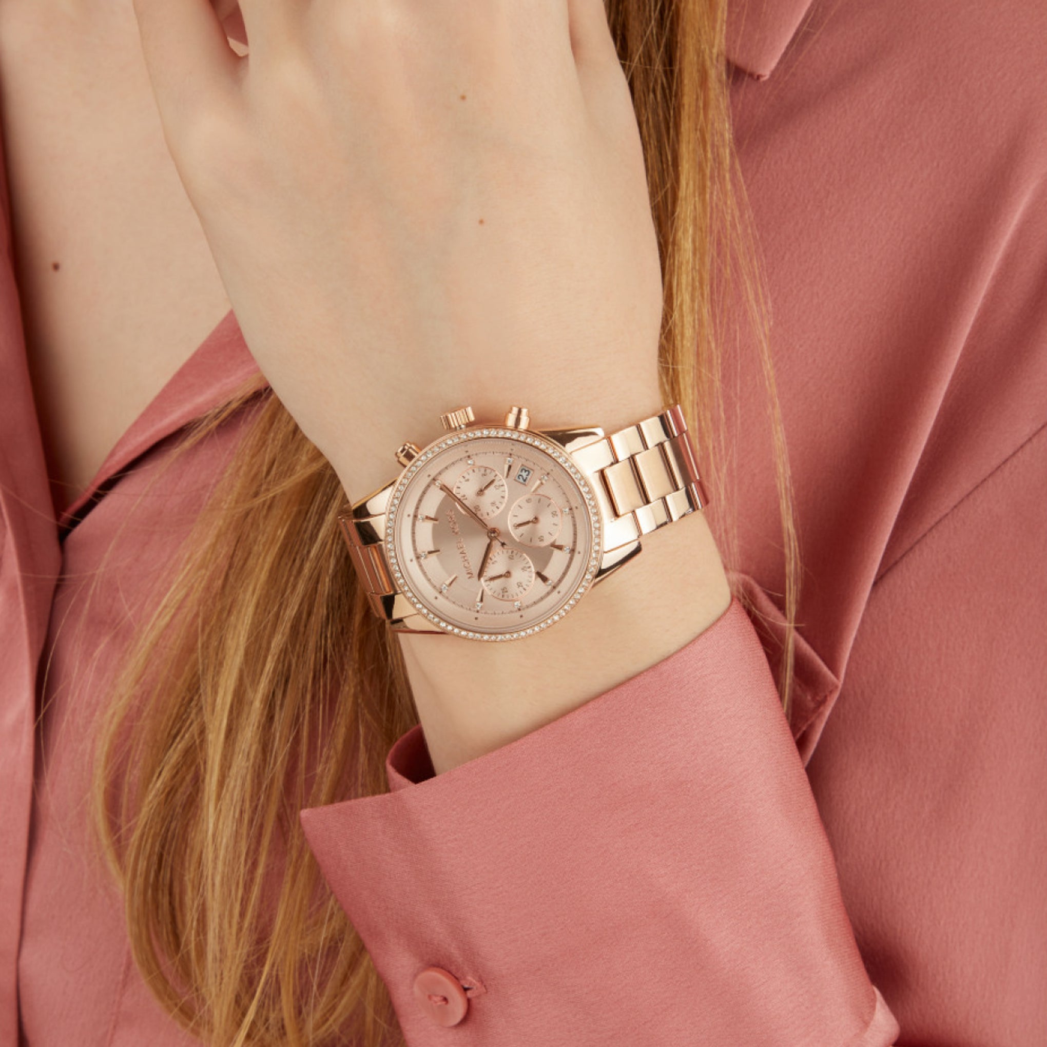 Order Michael Kors Women's Ritz Rose Gold Stainless Steel Quartz - Main Image