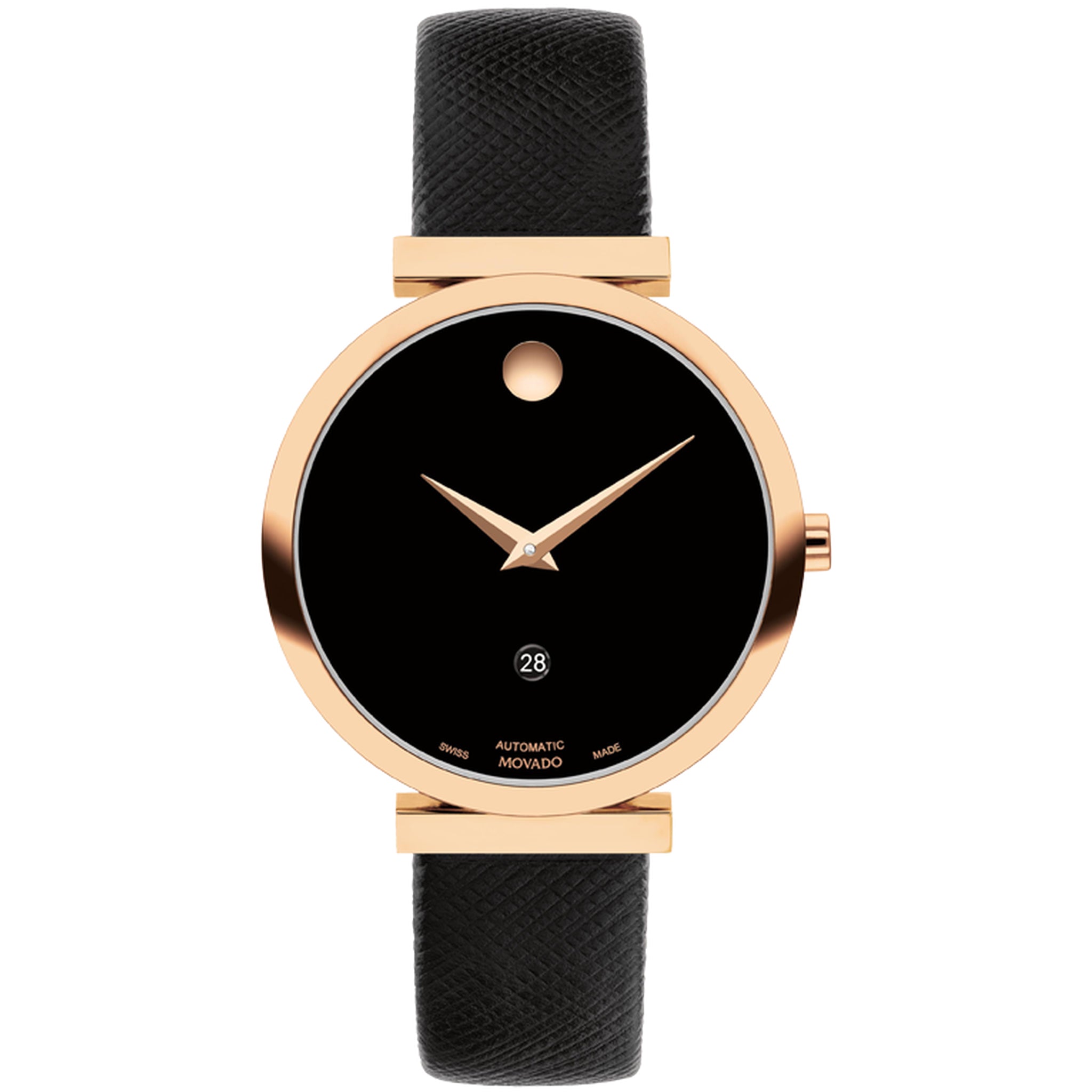 Movado Women\'s Watch 0607677 Museum Rose Gold Black Dial Swiss Automatic 32mm Movado Museum Women main image 4