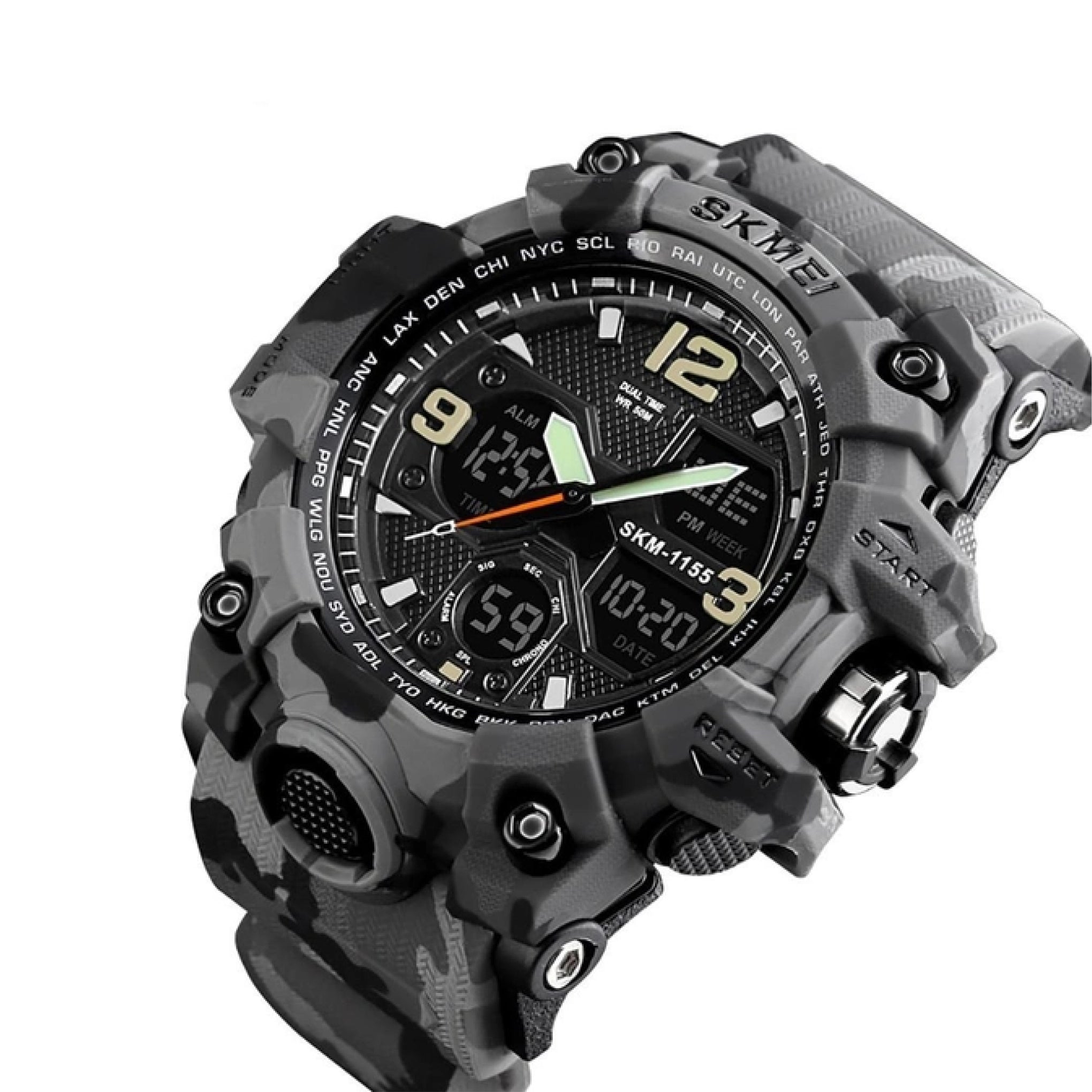 Order Skmei Men's Digital Analog Dial Gray Camouflage Polyurethane