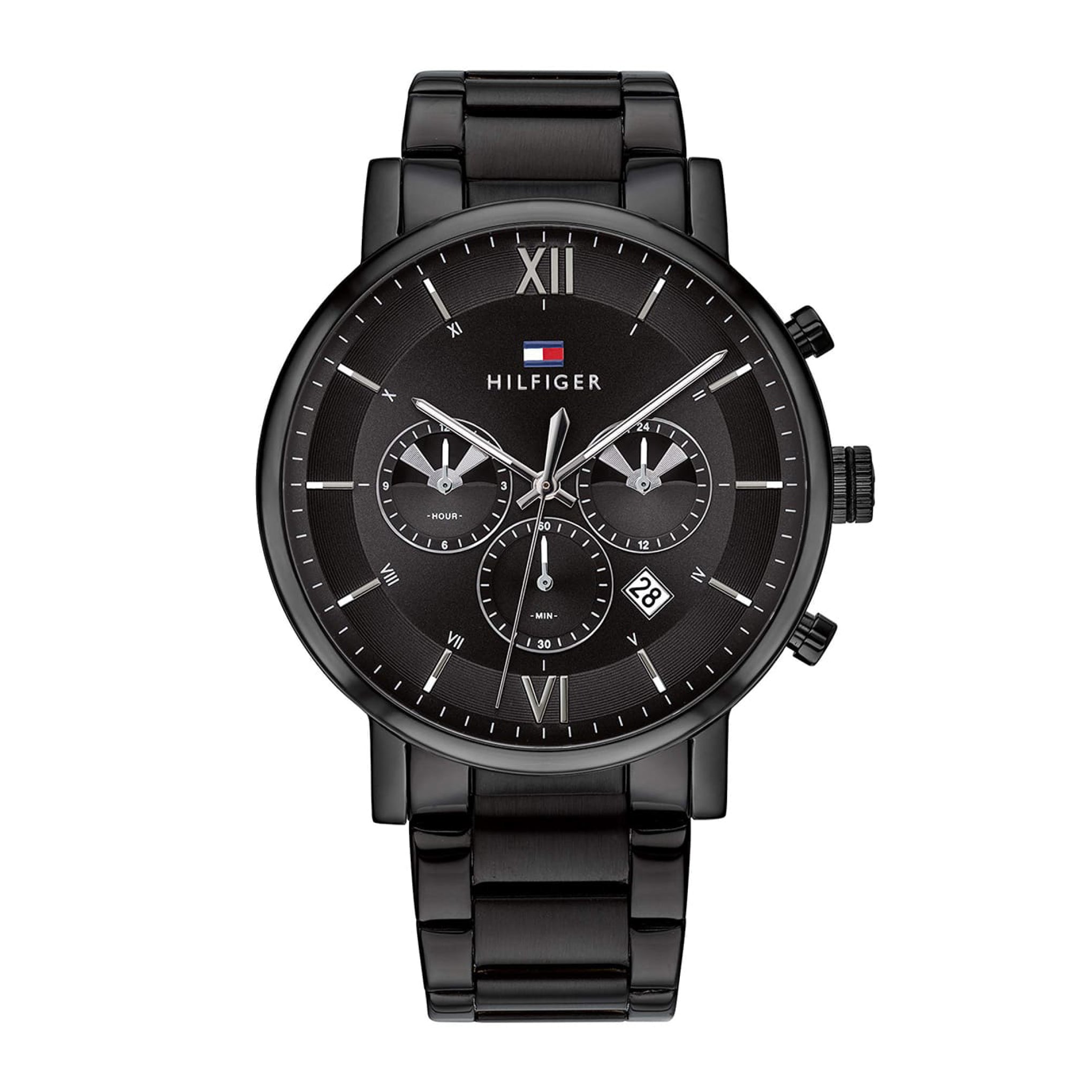 Order Tommy Hilfiger Evan Men's Analog Black Dial Black Stainless Steel ...