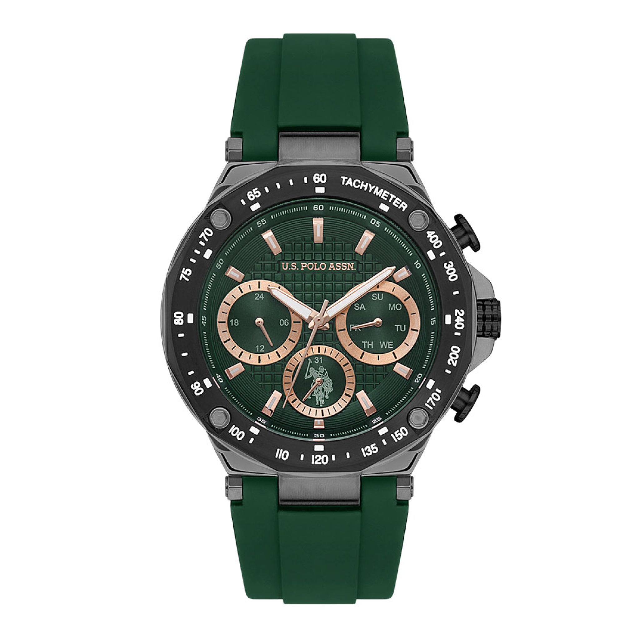 Order U.S. Polo Assn. Men's Green Silicone Band Watch Uspa1076-02 Now ...