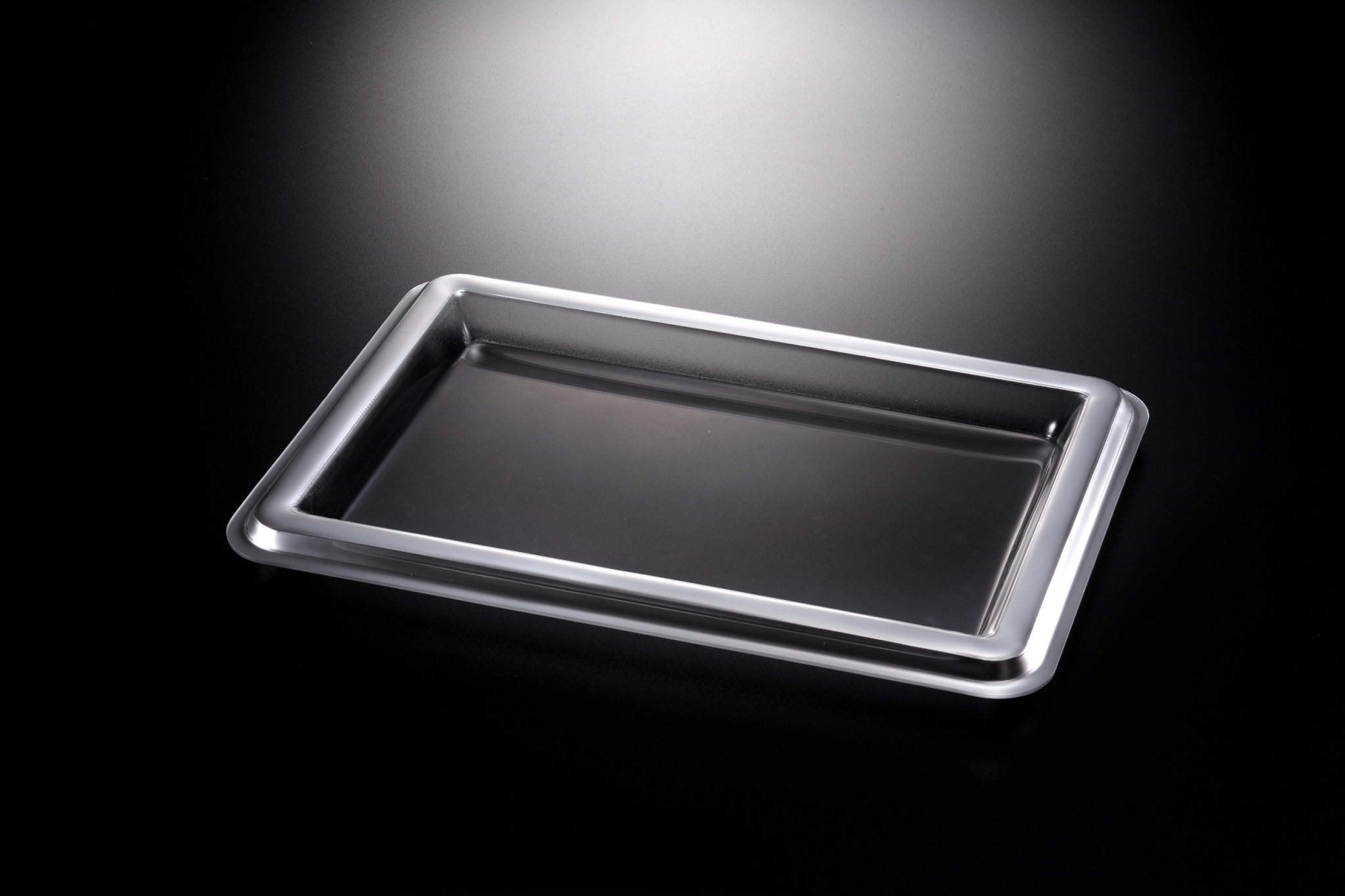 Transparent Silver Serving Trays Rectangular Tray 53x42cm Anemone