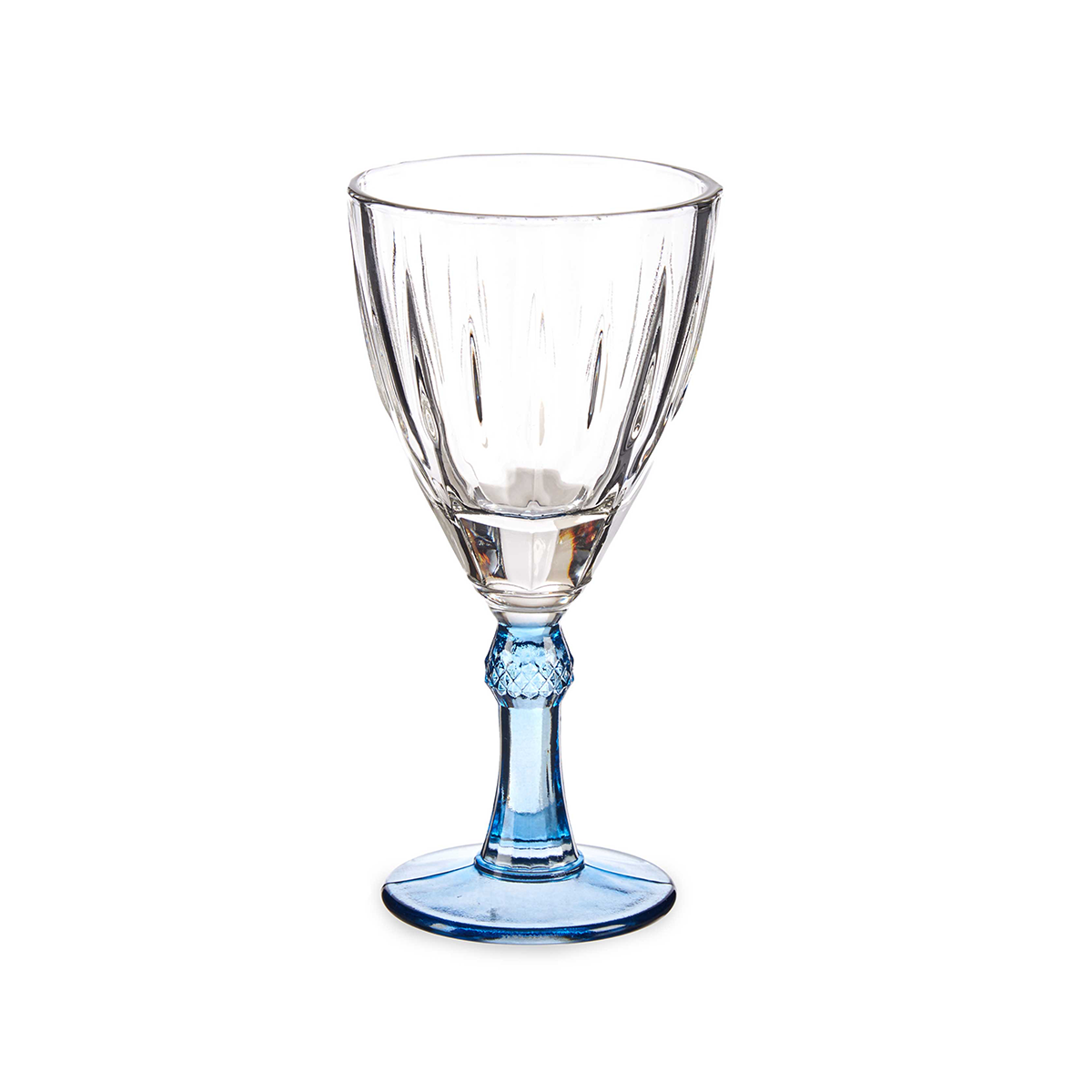 Lot De 6 Verres à Vin Vivalto Crystal Bleu - 275 Ml, Résistants Aux Rayures Et à La Chaleur