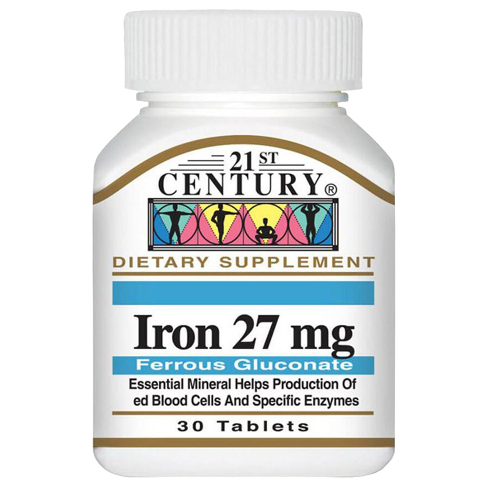 21st Century - Iron 27 Mg Ferrous Gluconate 30 Tablets | Jomla.ae