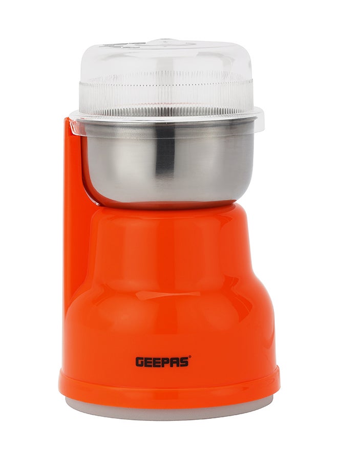 Geepas Coffee Grinder Powerful Motor With Durable Jar And Blade 0.04 Kg 150 W Orange Jomla.ae