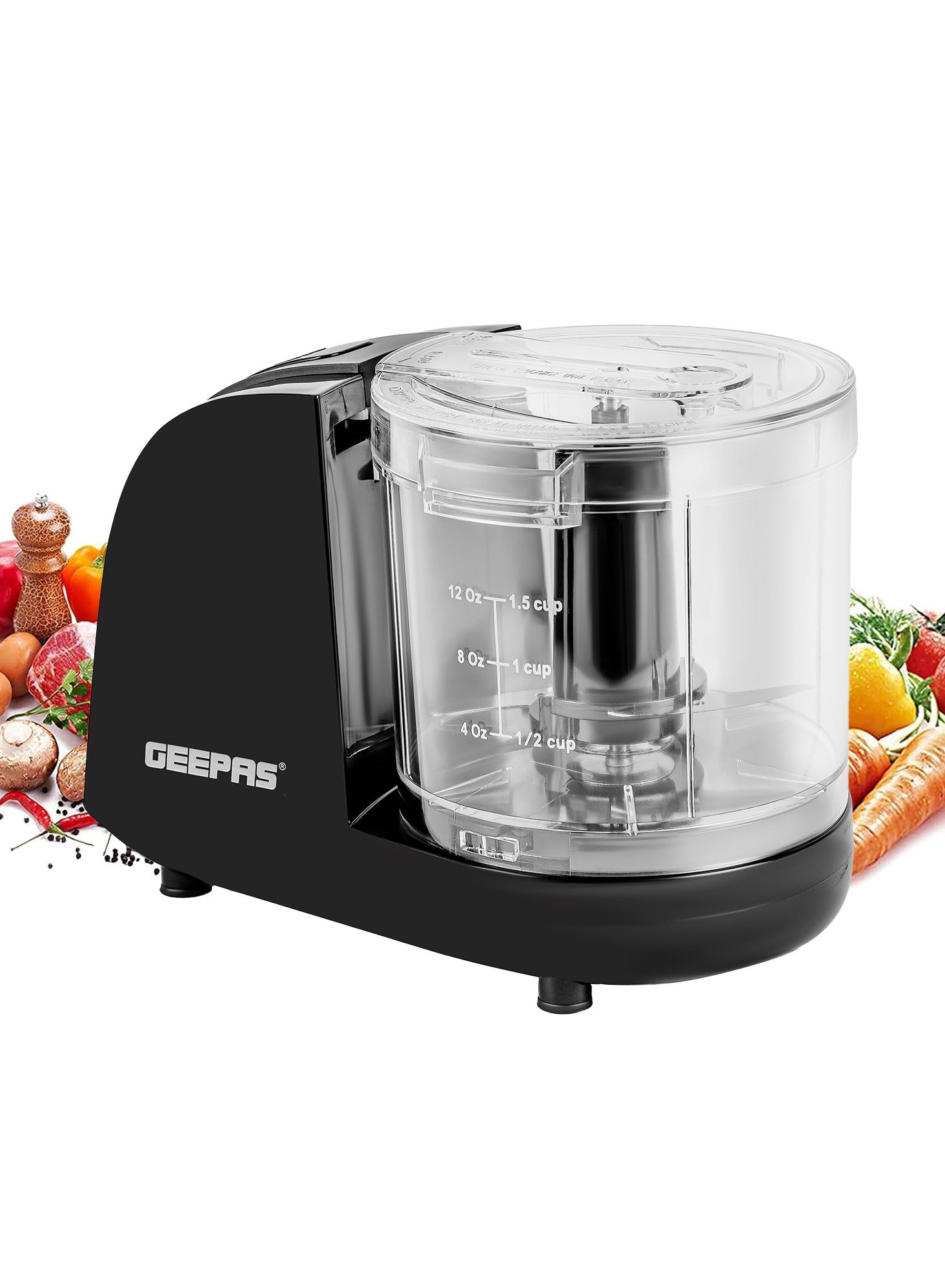 Geepas Multi Chopper With Stainless Steel Blade, 100w Powerful Copper