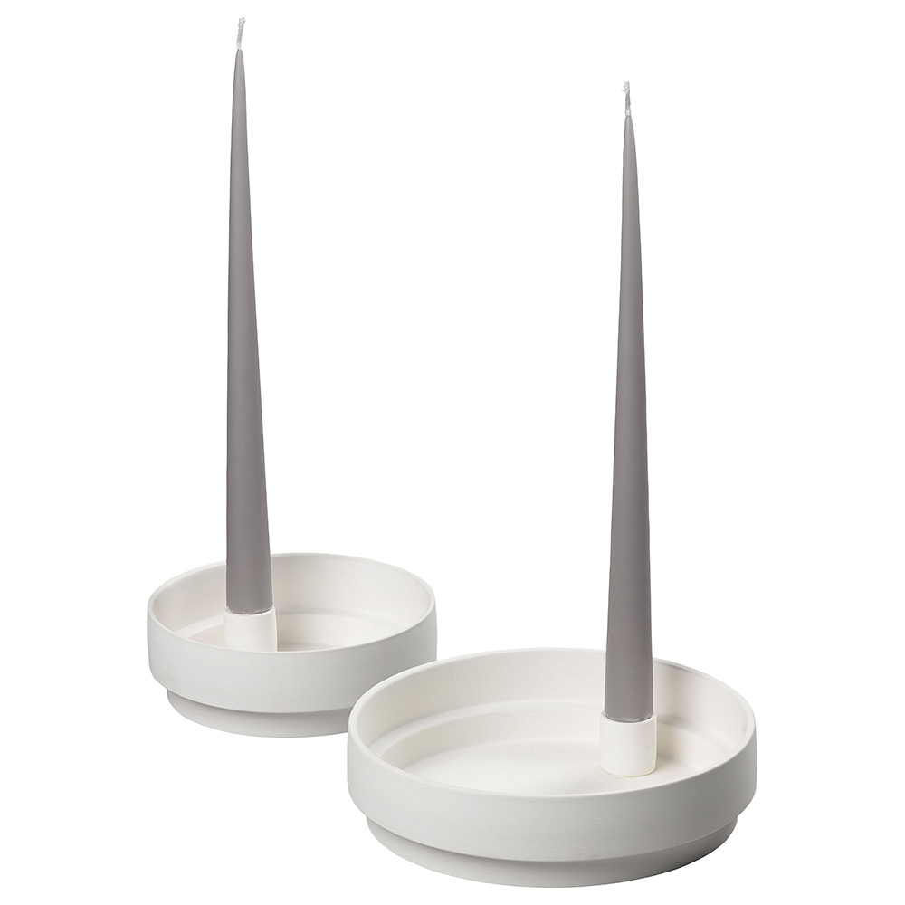 Aery - Orbital Step Candle Holder - White - M | Jomla.ae