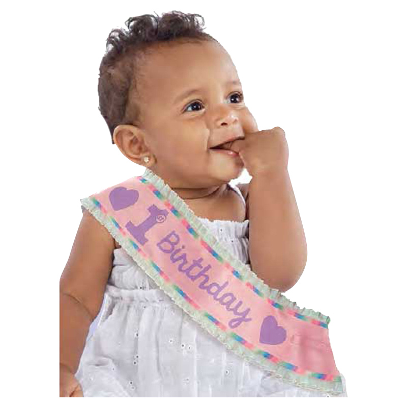 Order Amscan - 1st Birthday Girl Sash Fabric - Pink Now! | Jomla.ae