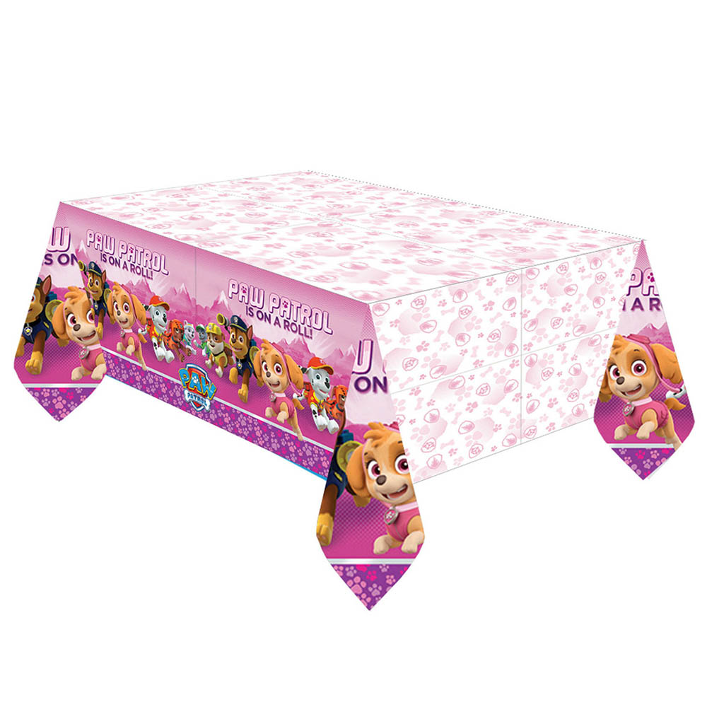 Nappe Papier Paw Patrol - 120x180cm - Motif Arc-en-ciel Et Pattes - Pour Fête D'enfant