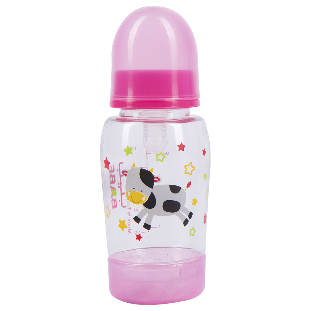 Baby Training Feeding Bottle with Beaded Handles – Peach Pink