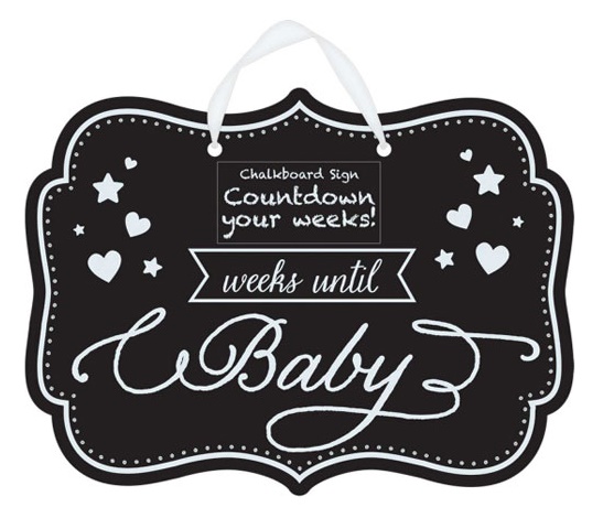 Amscan Cartello Lavagna Per Countdown Baby Shower - Segnaposto Festa Per Nascita - Design Colorato E Accattivante