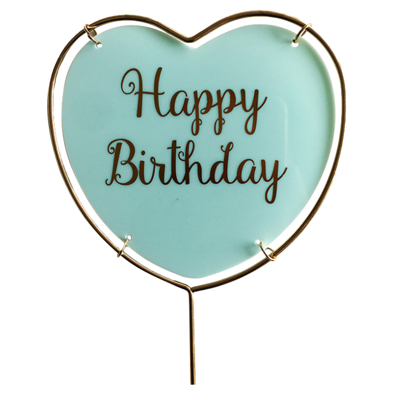 Brain Giggles Happy Birthday Heart Shape Acrylic Cake Topper Jomla Ae