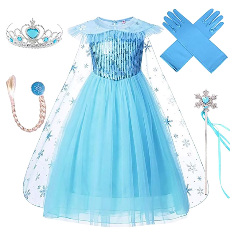 Brain Giggles - Princess Elsa Costume For Girls - Blue | Jomla.ae