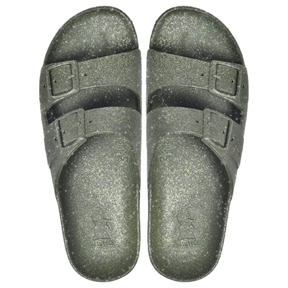 Sandales Plates Femme Cacatoès Trancoso – Paillettes Argentées, Taille 42, Semelle Souple, En PVC Recyclable