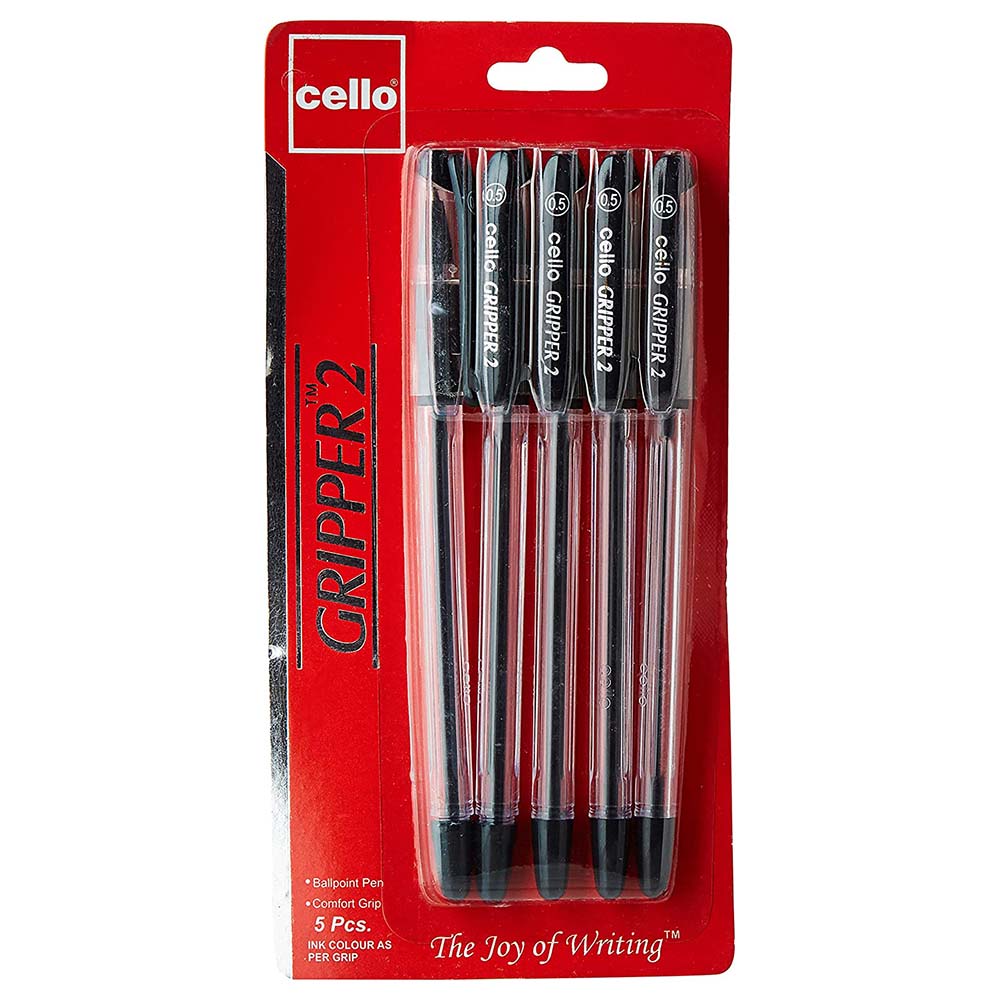 Order Cello Gripper2 Black Ball Pen Blister 5pcs Now