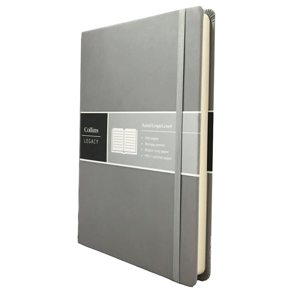 Collins - Legacy A5 Hard Cover Notebook - Grey | Jomla.ae